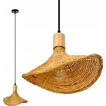 Závěsné boho svítidlo 33 cm pletené Přírodní STROPNÍ E27 Bambus BIMINI