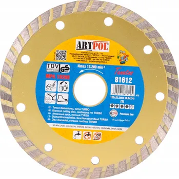 Řezný kotouč DIAMANTOVÝ KOTOUČ 115mm-22.2mm TURBO NA KÁMEN A BETON