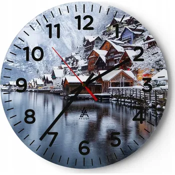 Hodiny Kuchyňské nástěnné hodiny 30x30 Krajina Moderní Skleněné hodiny do obýváku Tiché