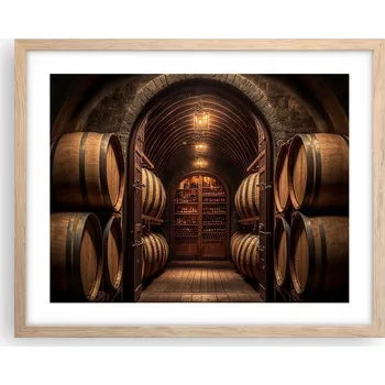 Obraz Obraz plakát na zeď v rámu světlý dub 50x40 víno foto plakáty do obýváku