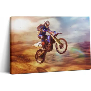 Obraz Obraz Canvas Dřevěný Rám Do Obýváku Motorkář V Poušti 30x20 cm