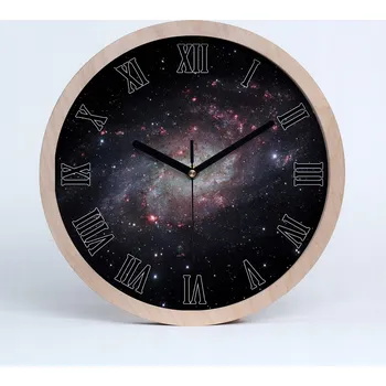 Hodiny Dřevěné nástěnné hodiny kulatý mlhovina průměr 30 cm