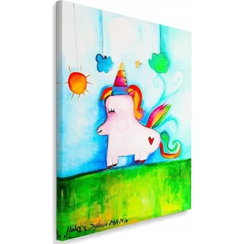 Obraz OBRAZ NA PLÁTNĚ Barevný Jednorožec 40x60
