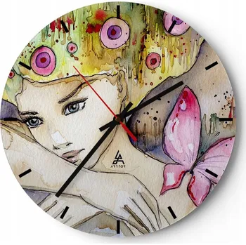 Hodiny Nástěnné hodiny do kuchyně 30x30 Abstrakce Skleněné hodiny do obýváku Tiché