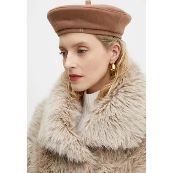 Čepice Vlněný baret Ruslan Baginskiy hnědá barva, vlněný, BRT037-WP-PT BRT037.WP.PT 84X, vel. L