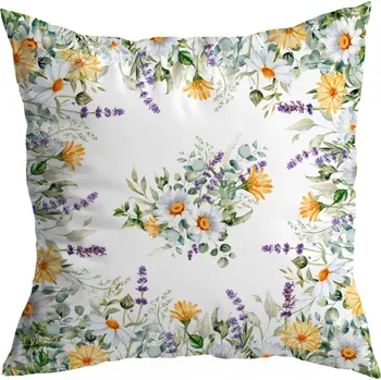 Povlak na dekorativní polštářek DEKORAČNÍ POVLEČENÍ NA POLŠTÁŘ 45X45 CM SEDMIKRÁSKY JARO KVĚTY LOUKY VZOR 807