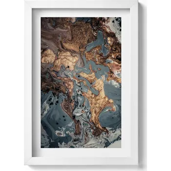 Obraz Dekorativní obraz v bílém rámu na zeď Mramor Umění Abstrakce 20x30 cm