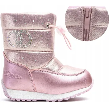 Dívčí sněhule Dívčí sněhule ZATEPLENÉ kožíškem POHODLNÉ lehké ZIP růžové Wojtyłko