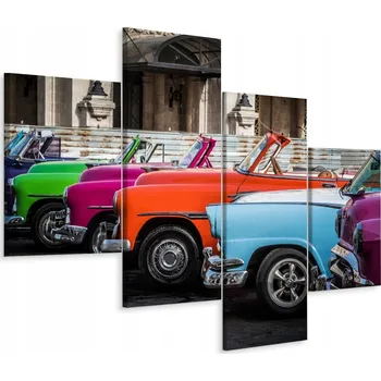 Obraz Obraz TETRAPTYK Kabriolet Auta Retro KUBA 80x50