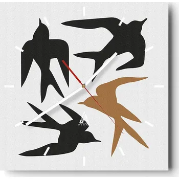 Hodiny Nástěnné hodiny do kuchyně 30x30 Boho Stylové hodiny na skle Loft Tiché