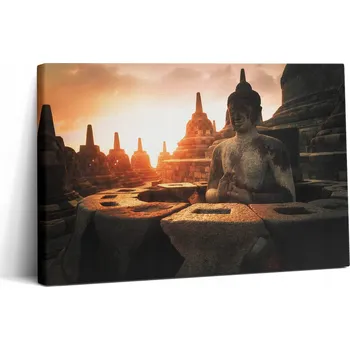 Obraz Fotoobraz na plátně Efektní do pracovny Výhled na meditující sochu Buddhy