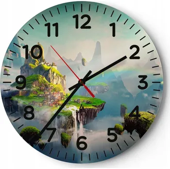 Hodiny Kuchyňské nástěnné hodiny 30x30 Fantazie Moderní skleněné hodiny Tiché