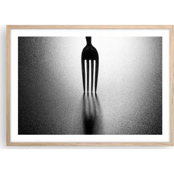 Obraz Plakát v rámu světlý dub do obývacího pokoje ložnice 70x50 vidlička moderní obraz