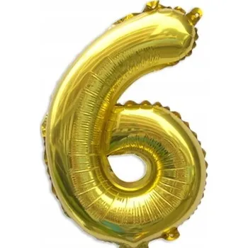 Balónek Fóliový balónek ČÍSLICE 6 ZLATÝ XL 80 cm