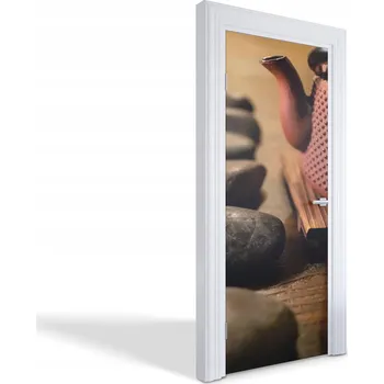 Fototapeta Ochranná Fólie na dveře s dekorativním potiskem Čaj a kameny 75x205 cm
