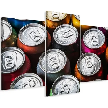 Obraz Třídílný obraz Plechovky s limonádou Dekorace 60x40