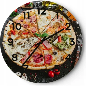 Hodiny Velké nástěnné hodiny 40x40 Gastronomie Skleněné hodiny Kulatý Tiché