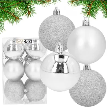 Vánoční dekorace Zdobená Vánoční Koule , Hladká Vánoční Koule , vánoční koule cetek 6 cm 12 ks