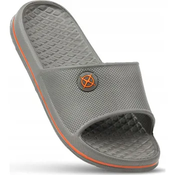 Chlapecké sandály AXIM 23767 POHODLNÉ LEHKÉ DĚTSKÉ PANTOFLE K BAZÉNU PĚNOVÉ ŠEDÉ VEL. 32