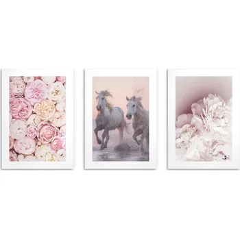 Obraz Plakáty na zeď do obýváku, ložnice, plakáty koně, květiny, růže 3x 50x70