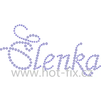 ELENKA II - jméno nažehlovací hot-fix kamínková aplikace na textil, rozměr cca 13,4x6,9cm barva: kameny barva 101 Crystal /stříbrná