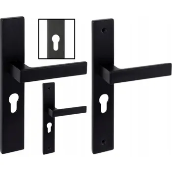 Dveřní kování KLIKA KE DVEŘÍM ČERNÁ 90 MM PRO VLOŽKU