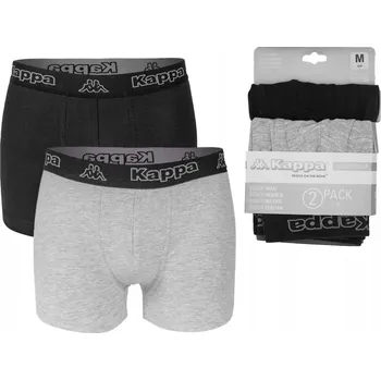 Boxerky KAPPA pánské boxerky bavlna 2ks vel. L černá/šedá melanž