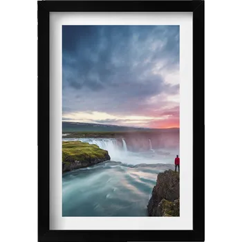 Obraz Obraz v rámu na zeď Krajina s vodopádem Godafoss 20x30 cm