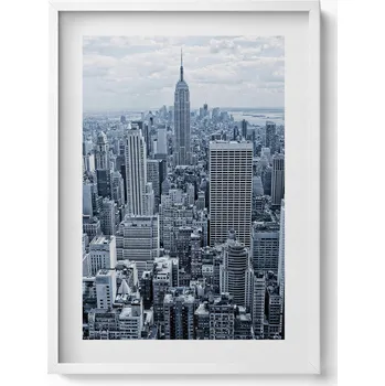 Obraz Nástěnný obraz v bílém rámu do obýváku, kuchyně - Pohled na New York 50x70 cm