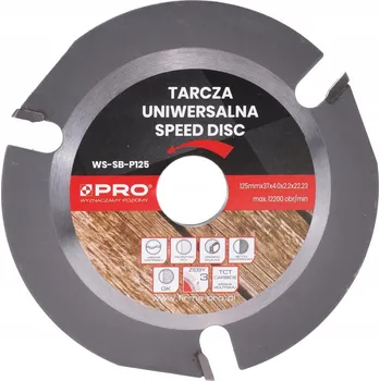 Řezný kotouč Kotouč na řezání dřeva Pro 125 x 22,2 mm