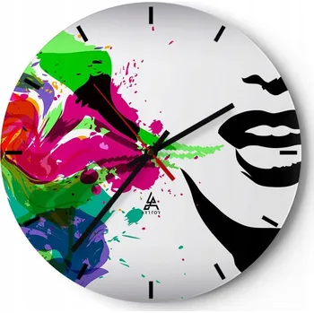 Hodiny Nástěnné hodiny do kuchyně 30x30 Abstrakce Skleněné hodiny do obýváku Tiché