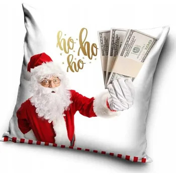 Povlak na polštářek Mikulášský vánoční povlak na polštář "peníze dolar" 40x40 cm