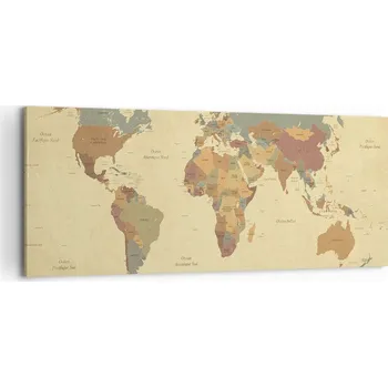 Obraz Foto obraz na plátně 100x40 mapa světa do obýváku ložnice na zeď velký