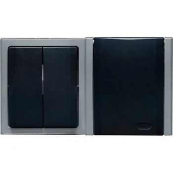 vypínač Dvojitý vypínač Klasik Polmark odstíny šedé ZH-21B.PO