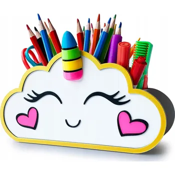 Psací stůl Organizér na psací stůl Obláček Jednorožec Pomůcka na pastelky EKO 3D penál