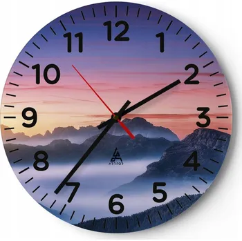 Hodiny Kuchyňské nástěnné hodiny 30x30 Krajina Moderní Skleněné hodiny do obýváku Tiché