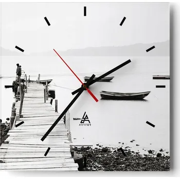 Hodiny Velké nástěnné hodiny 40x40 Krajina Skleněné hodiny Tiché