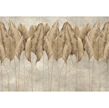 Fototapeta Fototapeta LISTY PEŘÍ 3D Imitace betonu 368x254