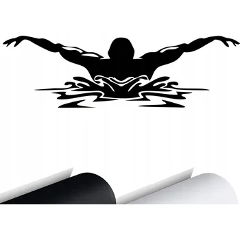 Samolepicí dekorace na vozidlo NÁLEPKA na auto PLAVEC Plavání Swimming Koníček 15x4,5 cm