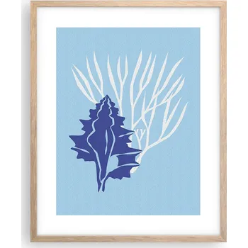 Obraz Obraz plakát v rámu světlý dub 40x50 mušle foto plakáty do obýváku