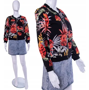 Dámská mikina DÁMSKÁ MIKINA S KVĚTINOVÝM VZOREM Bomber BUNDA M