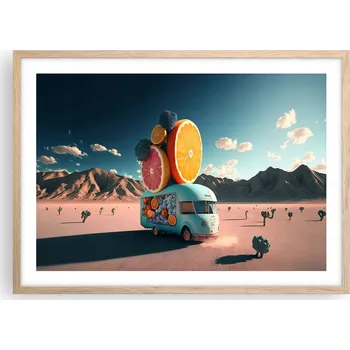 Obraz Plakát v rámu světlý dub do obýváku ložnice 70x50 karavan moderní obraz
