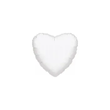 Balónek Fóliový balónek Srdce metalické bílé 43 cm