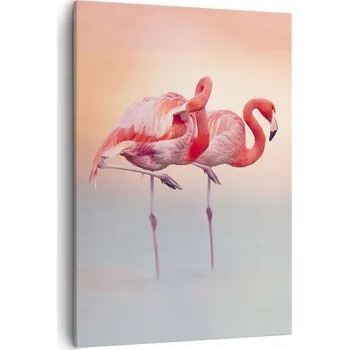 Obraz Obraz na plátně do obývacího pokoje ložnice 50x70 plameňáci obrazy na zeď canvas