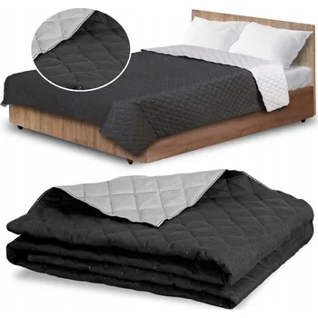 Prostěradlo Přehoz na postel AIO FACTORY z mikrovlákna 220 cm x 240 cm černý