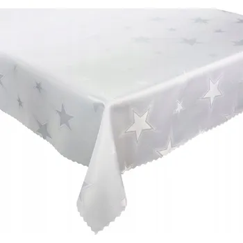 ubrus Vánoční ubrus odolný proti skvrnám Hvězdy bílý 130x160 cm