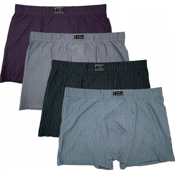 Pánské oblečení 4x PÁNSKÉ BAVLNĚNÉ BOXERKY VELKÉ VELIKOSTI V PROUŽCÍCH 5XL