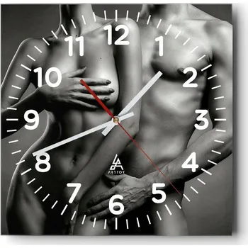 Hodiny Nástěnné hodiny do obýváku 40x40 Žena Bezhluké hodiny na skle Tiché