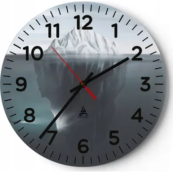 Hodiny Kuchyňské nástěnné hodiny 30x30 Ledová Hora Moderní skleněné hodiny Tiché