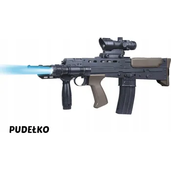 Dětská zbraň IMITACE ZBRANĚ PUŠKA NA KULIČKY ČERNO-ŠEDÁ SVÍTILNA